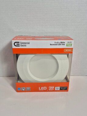 Commercial Electric 65W 690LM 5-6in White Recessed Led Trim T65 New in Box